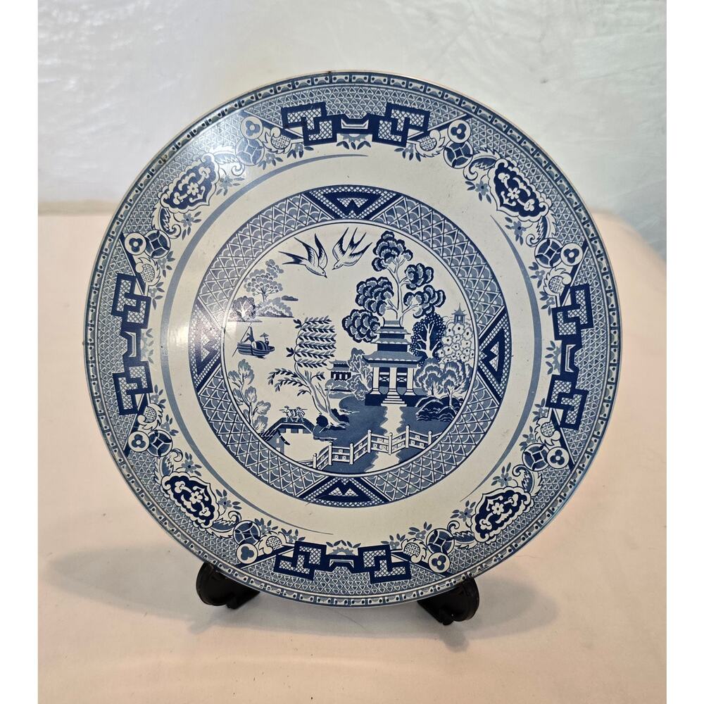 Blue Willow Tea Tiles Hot Plates Blue and White Decor Vintage Trivet Japan